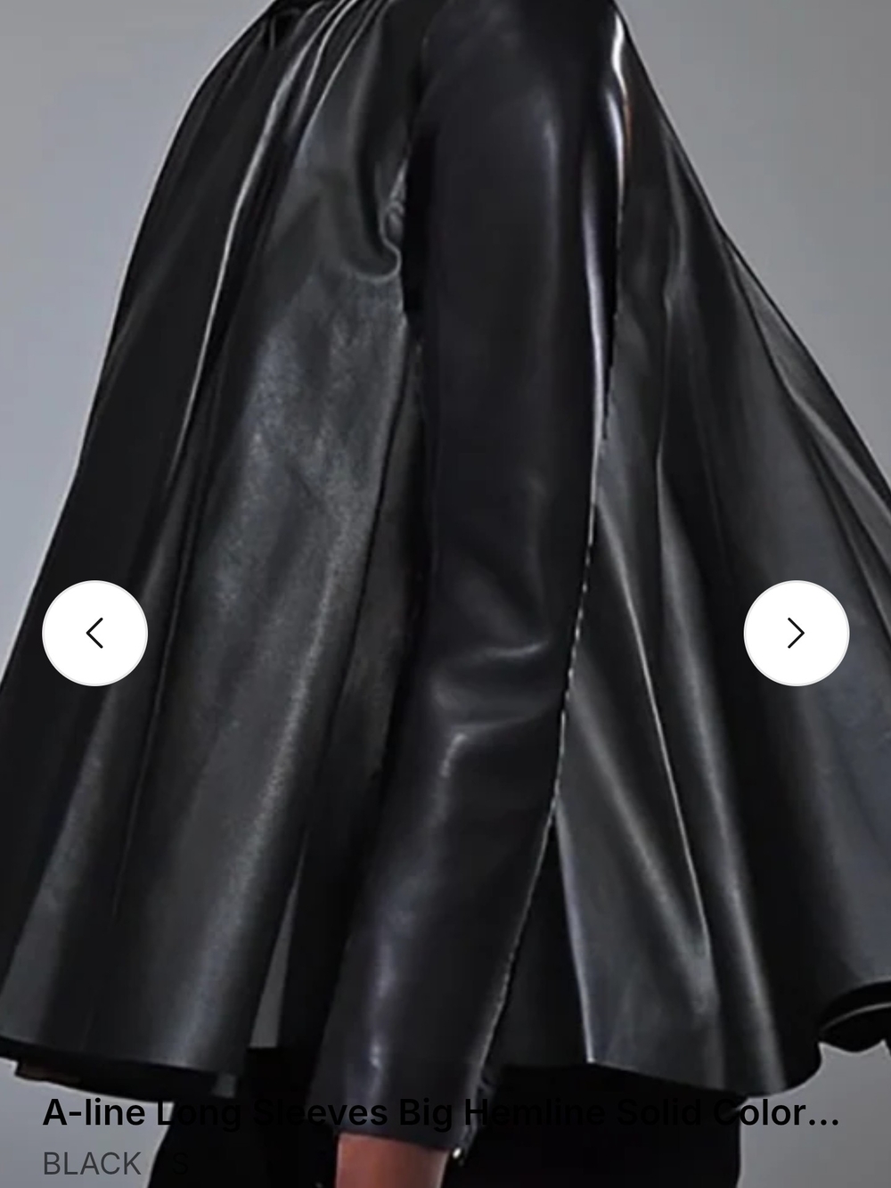 A-line Long Sleeve Swing Blouse in Black Stand Collar Top.